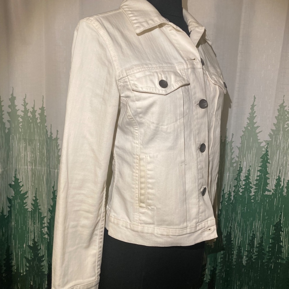 London Jean Jacket, size small, cream color